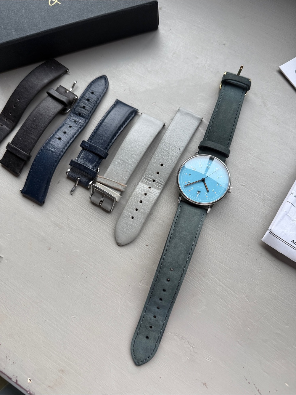 Sternglas Watch with Light Blue Dial and Black Strap - Picture 4 of 7